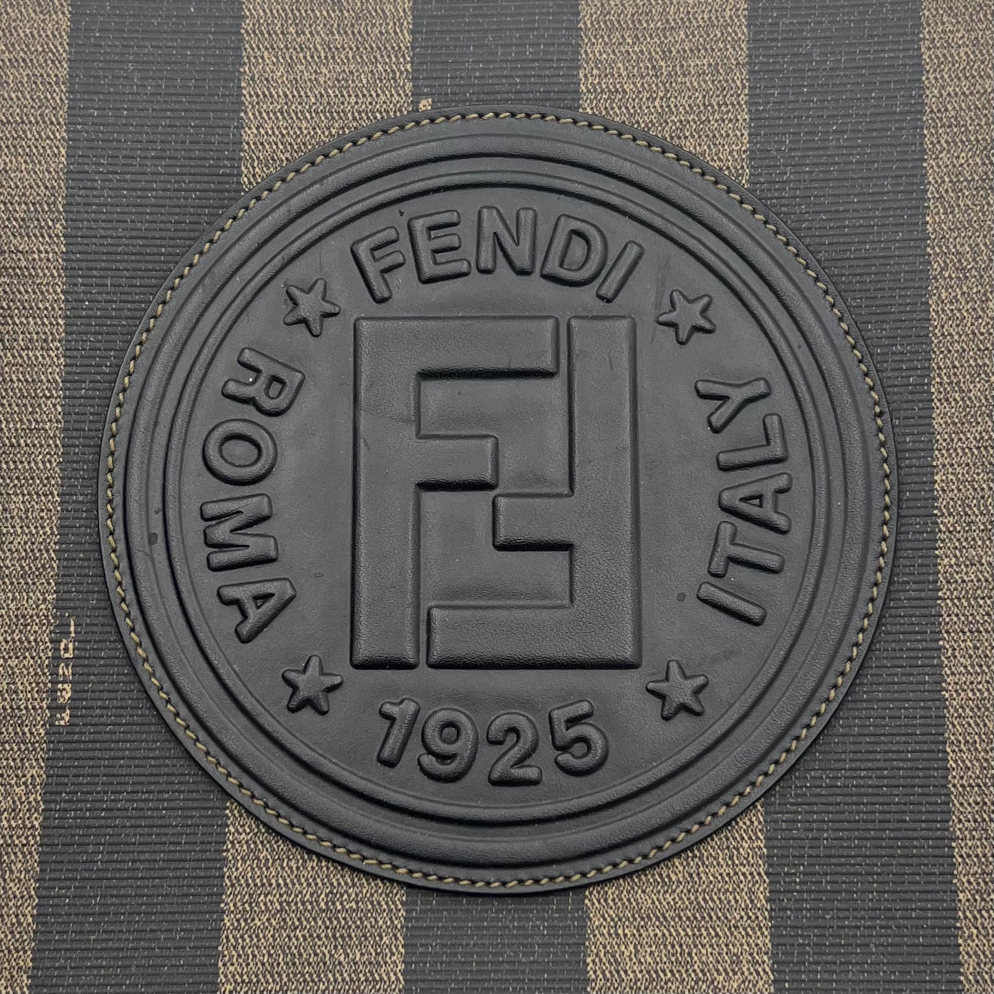 Fendi Logo Pecan Stripes Tote Backpack
