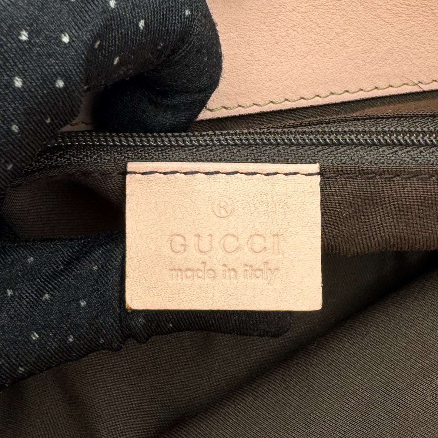 Gucci Beige Monogram Canvas Light Pink Leather Abbey D-Ring Tote Shoulder Bag