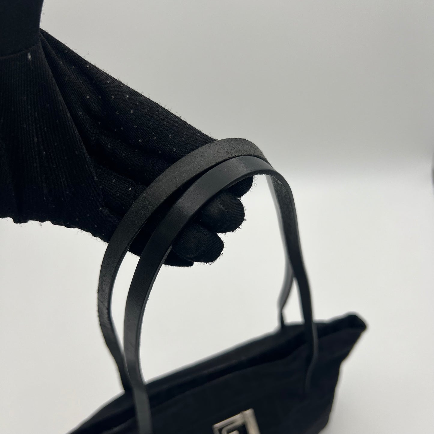 Fendi Black Zucca FF Small Tote Shoulder Bag