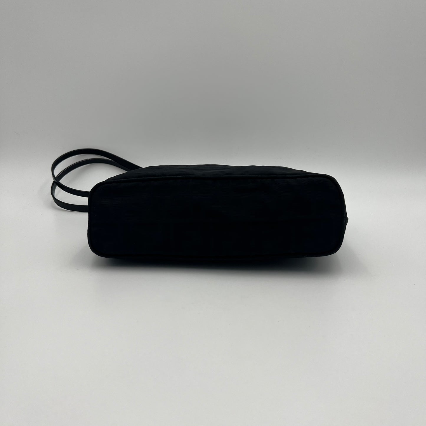 Fendi Black Zucca FF Small Tote Shoulder Bag