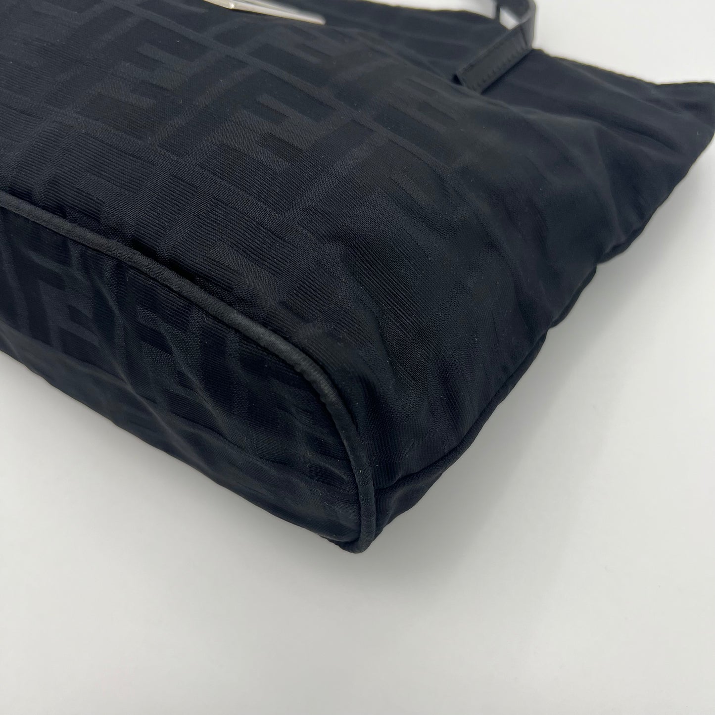 Fendi Black Zucca FF Small Tote Shoulder Bag