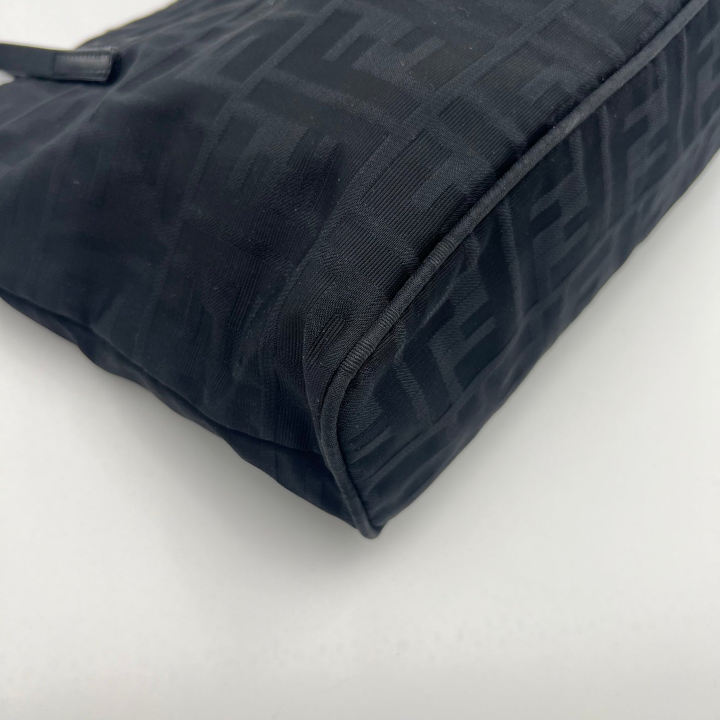 Fendi Black Zucca FF Small Tote Shoulder Bag