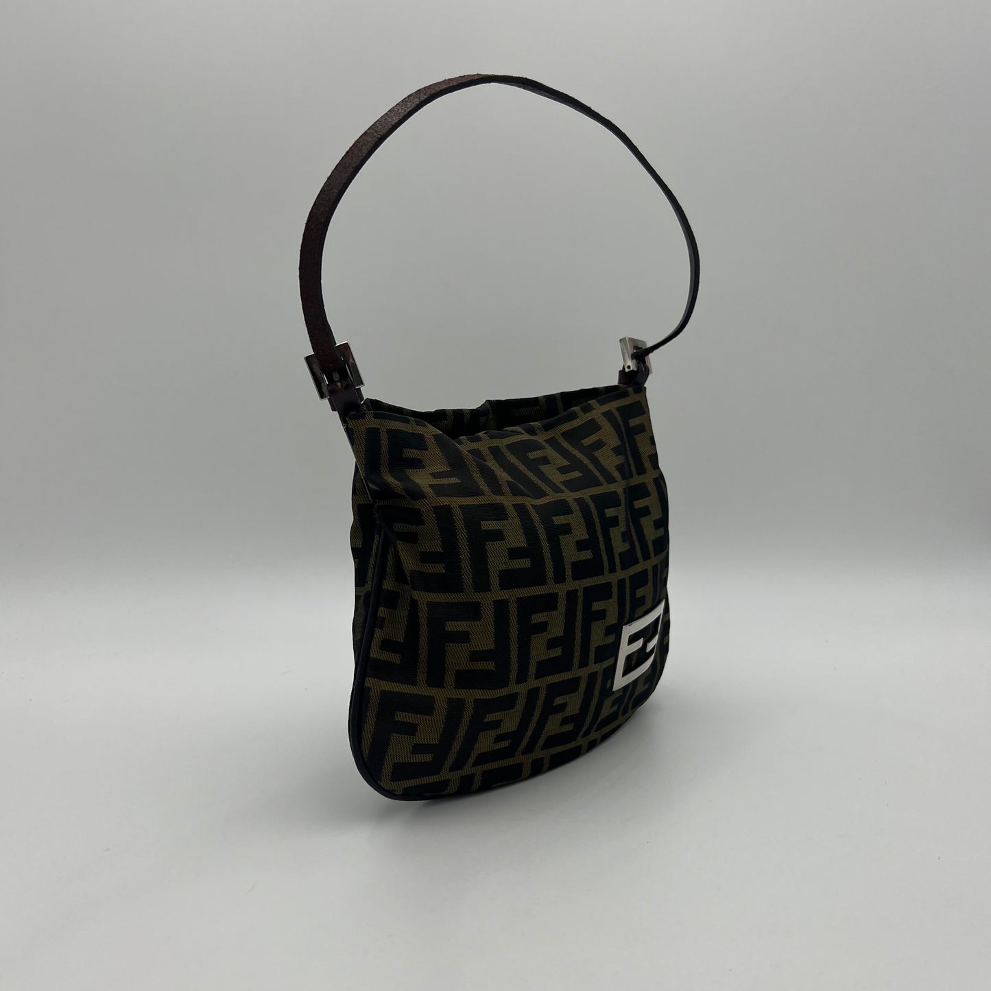 Fendi Tobacco Zucca FF Logo Shoulder Bag