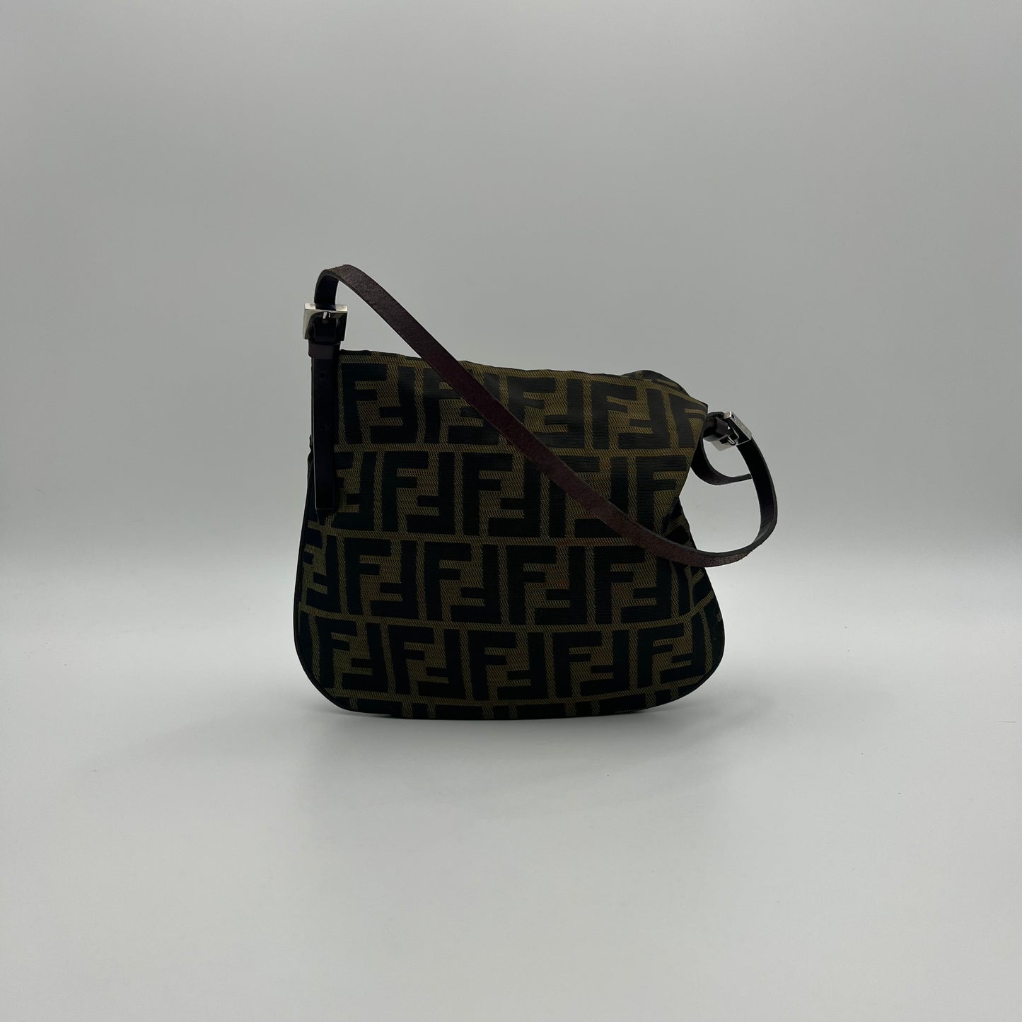 Fendi Tobacco Zucca FF Logo Shoulder Bag