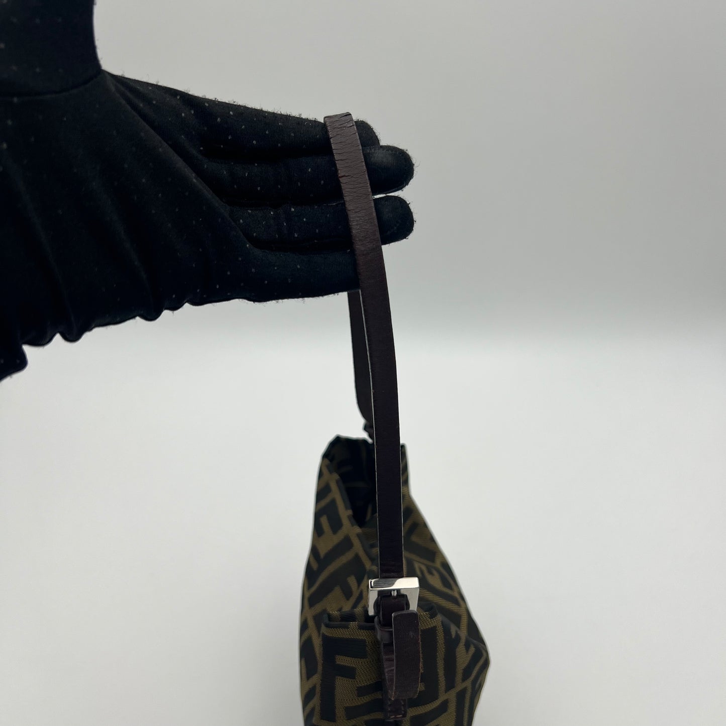 Fendi Tobacco Zucca FF Logo Shoulder Bag