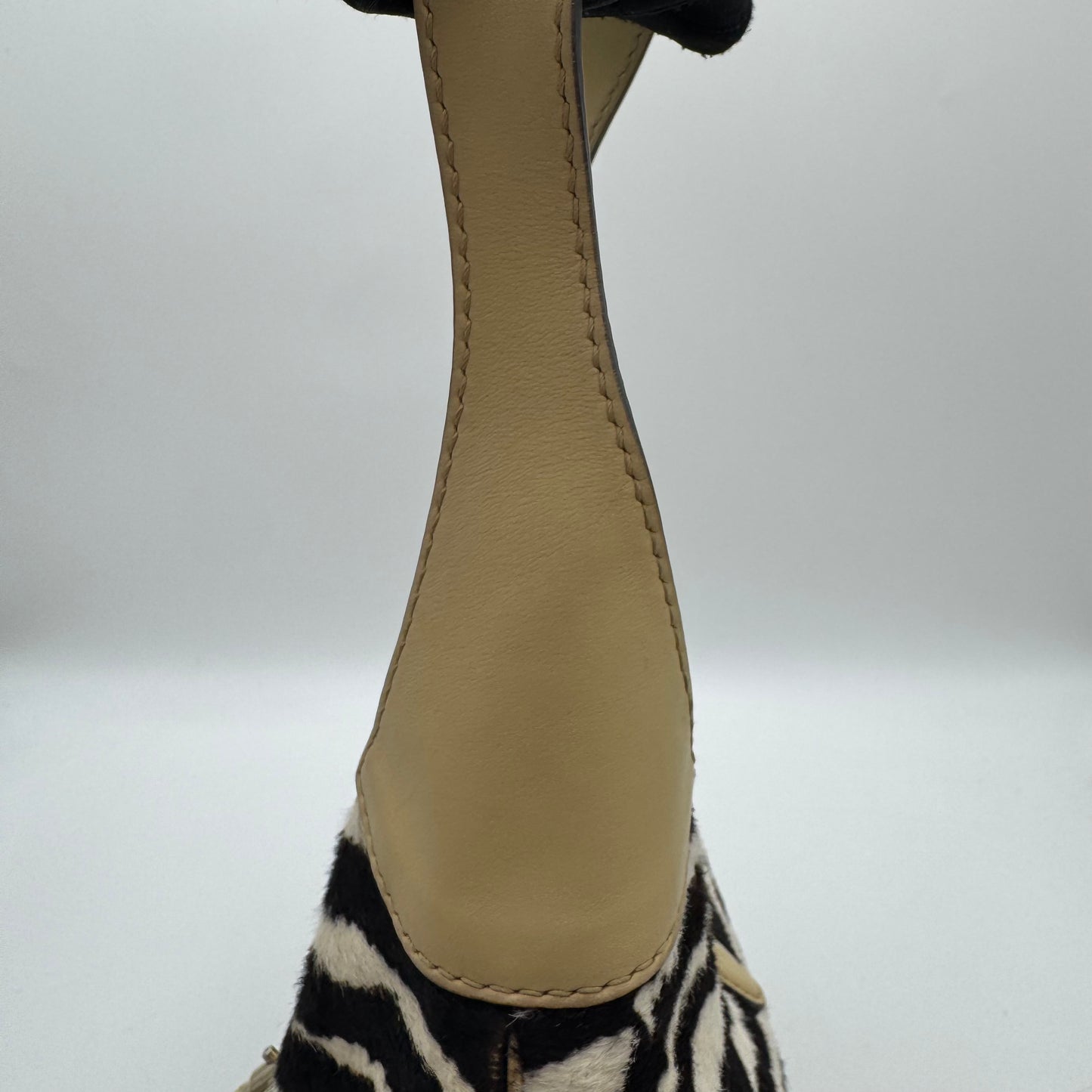 Gucci Zebra Print Pony Hair Beige Leather Jackie Hobo Bag