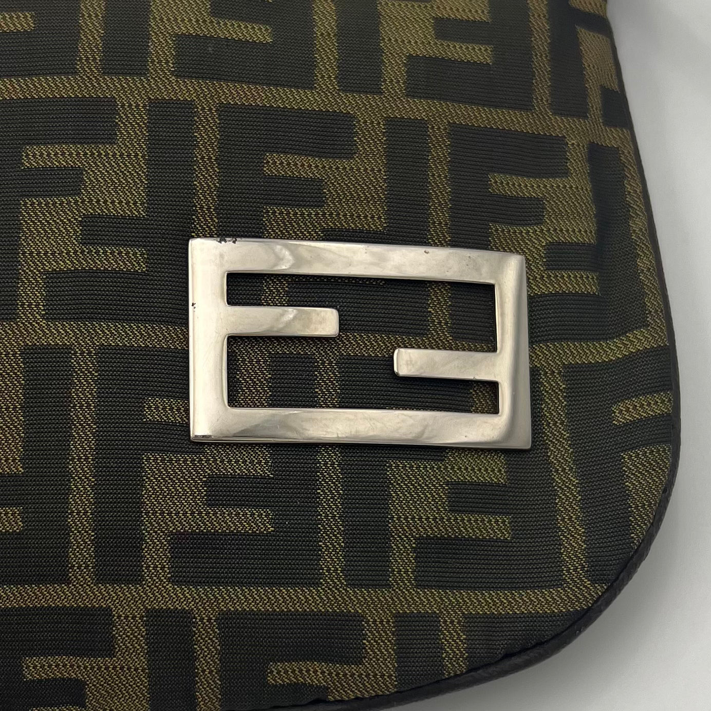 Fendi Tobacco Zucca FF Logo Shoulder Bag