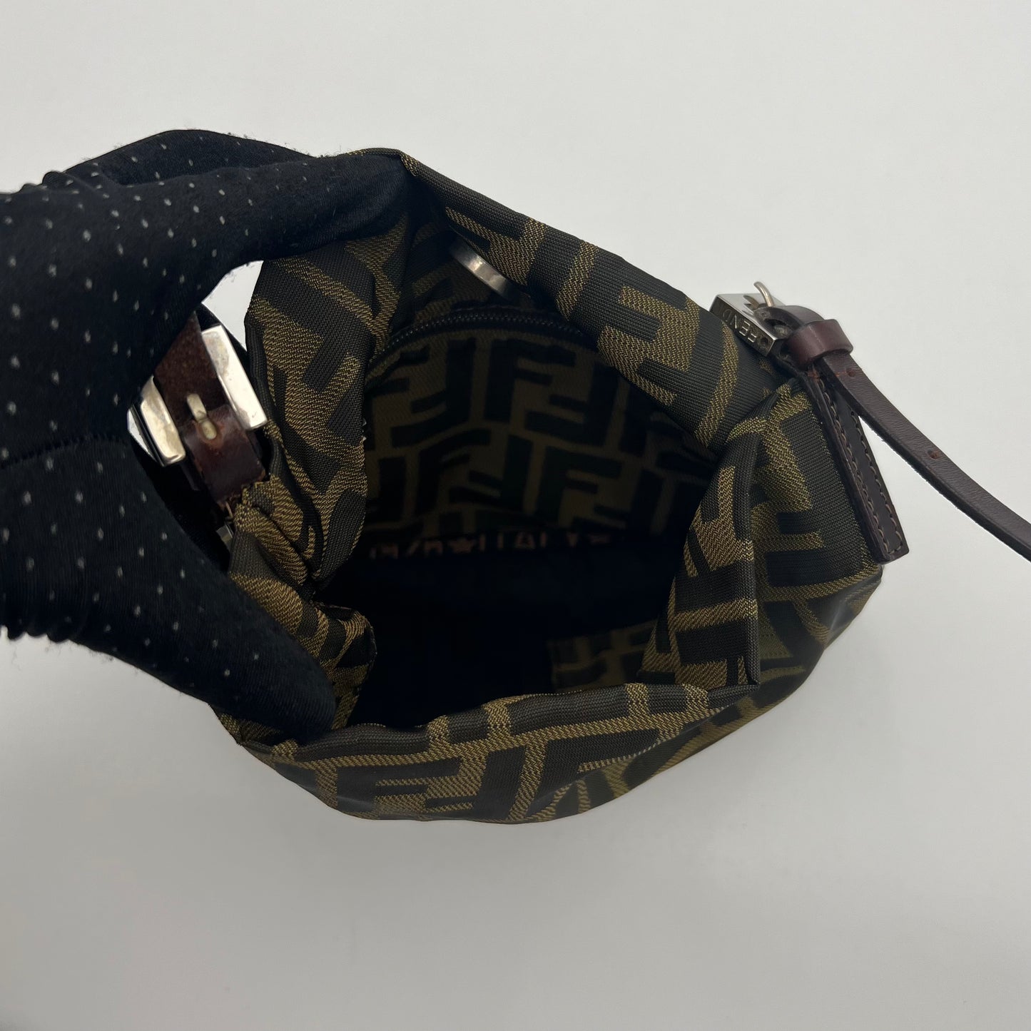 Fendi Tobacco Zucca FF Logo Shoulder Bag