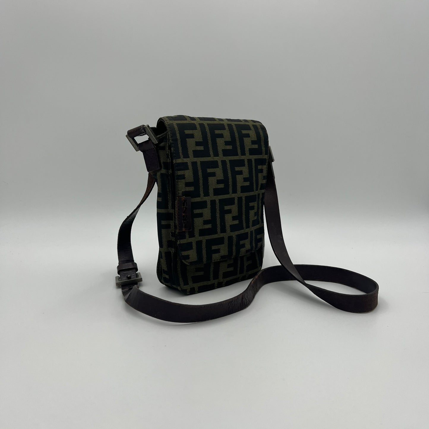 Fendi Tobacco Zucca Flap Mini Crossbody