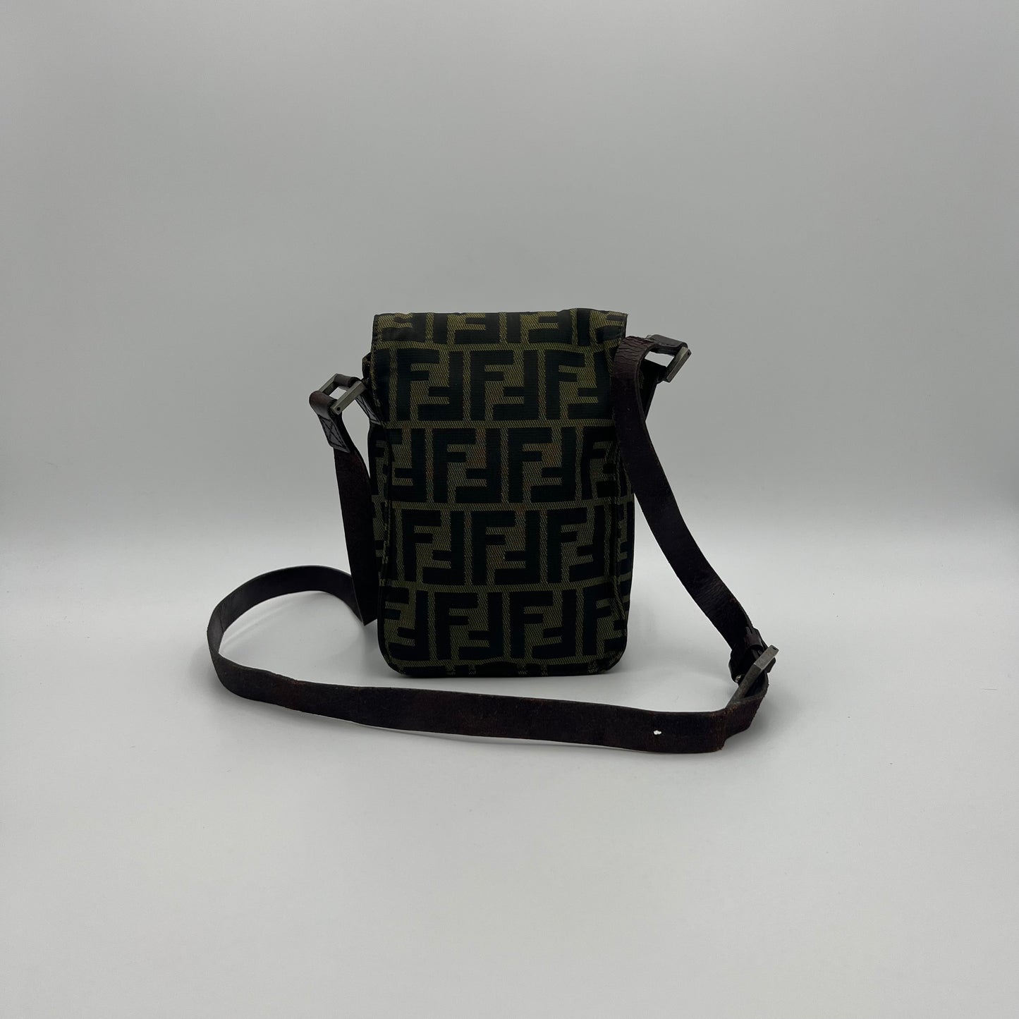 Fendi Tobacco Zucca Flap Mini Crossbody