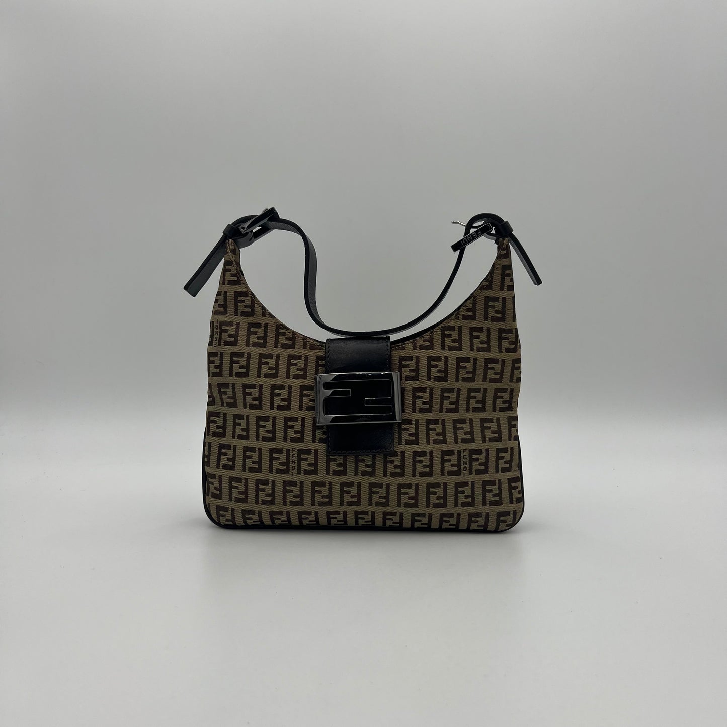 Fendi Brown Zucchino Hobo Baguette