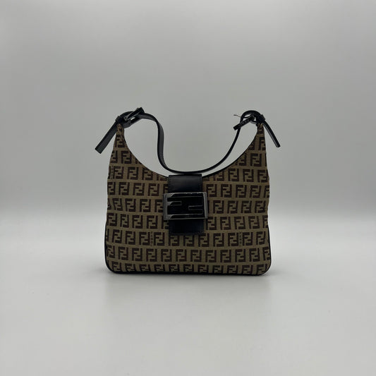 Fendi Brown Zucchino Hobo Baguette