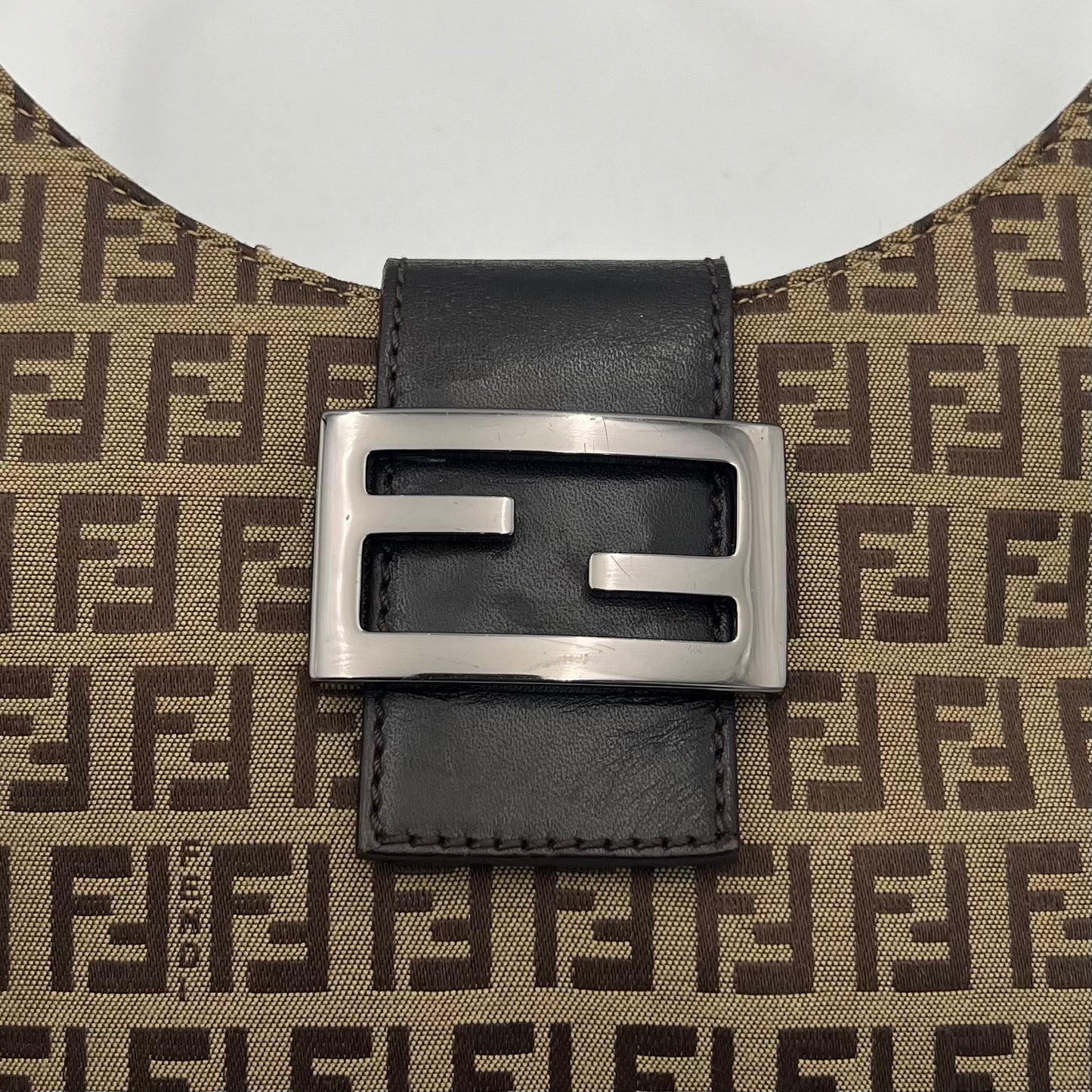 Fendi Brown Zucchino Hobo Baguette