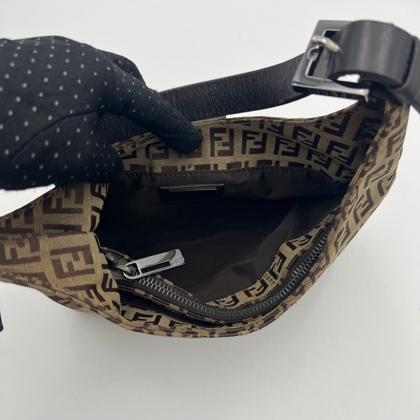 Fendi Brown Zucchino Hobo Baguette