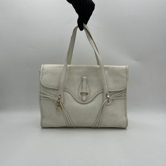 Fendi White Leather Handbag