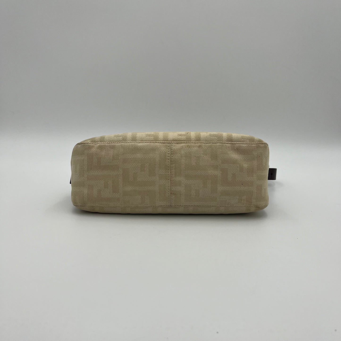 Fendi Ivory Zucca Double Flap Baguette