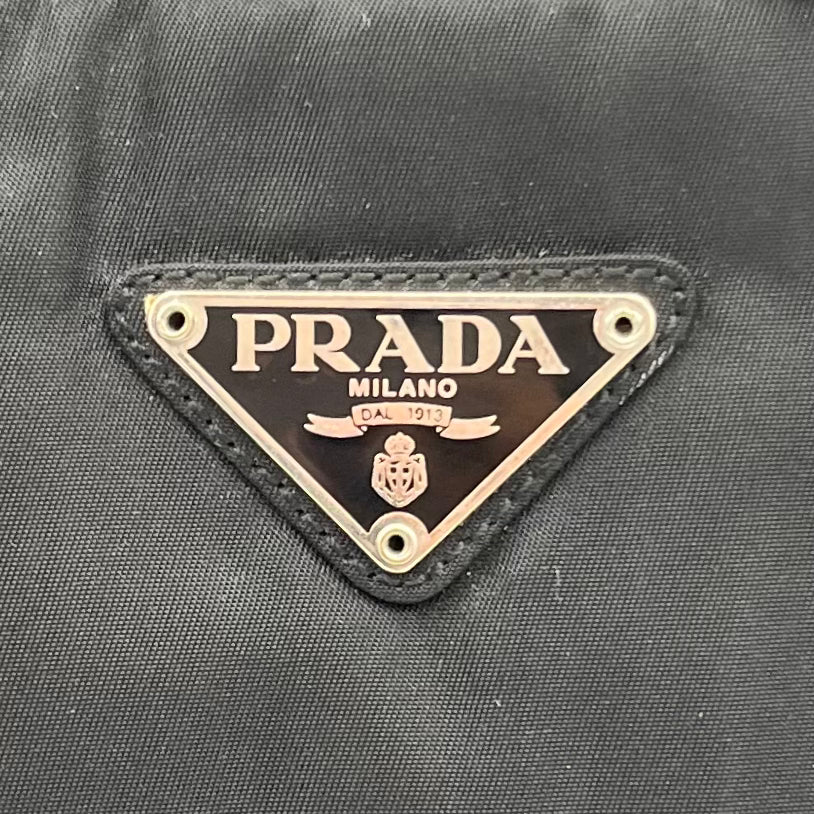 Prada Black Nylon Double Zip Travel Bag