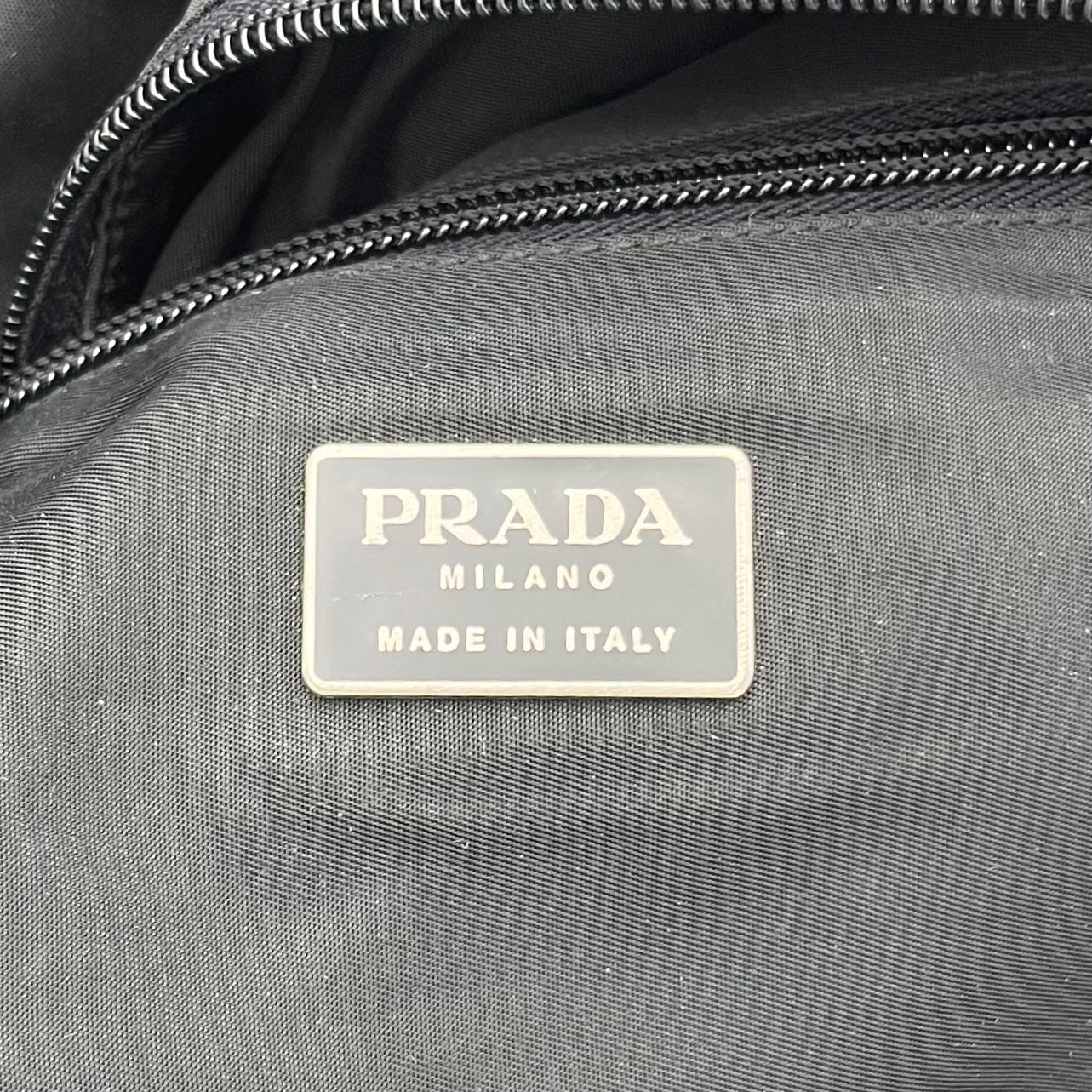 Prada Black Nylon Double Zip Travel Bag