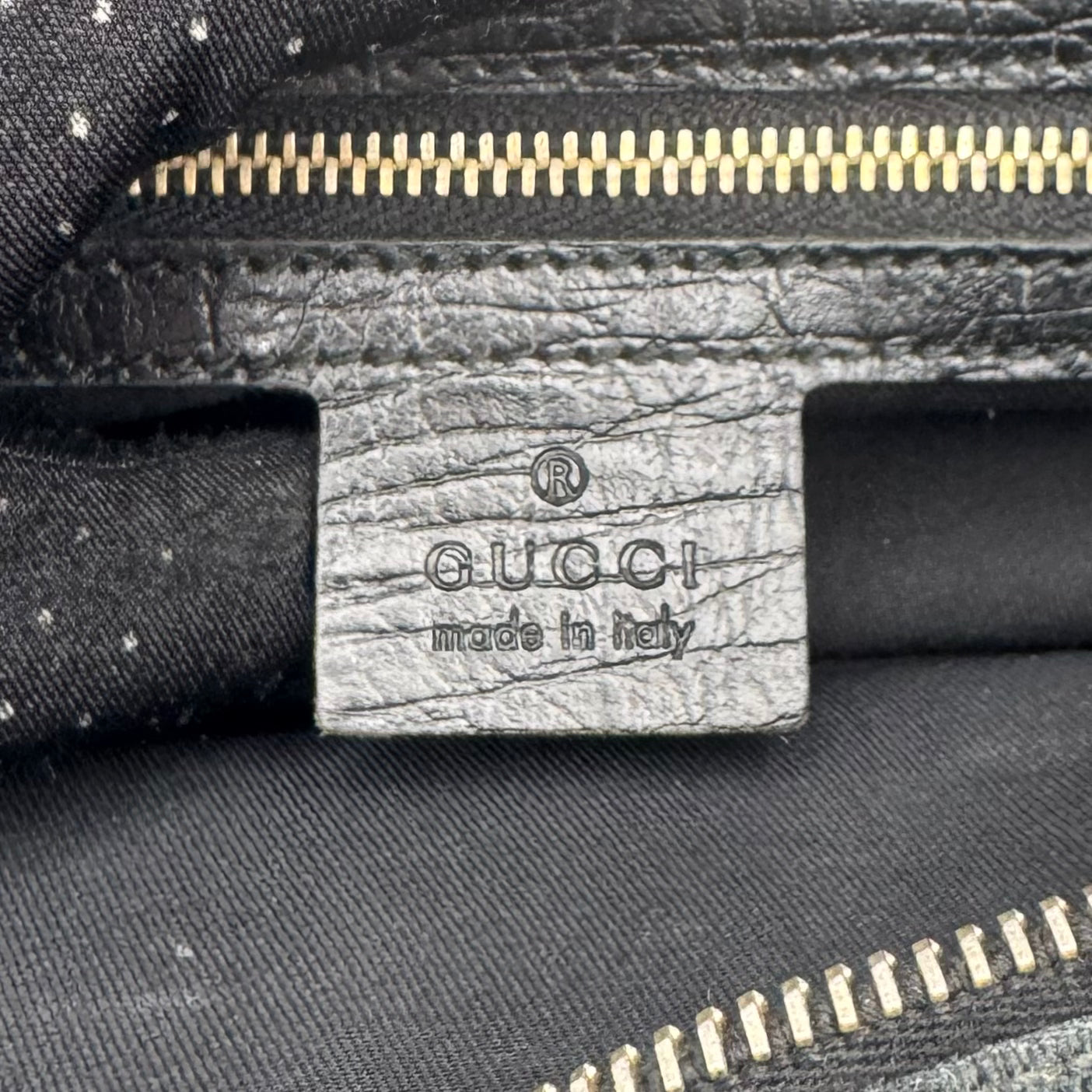 Gucci Black Monogram Canvas Sherryline Horsebit Chain Bowling Bag