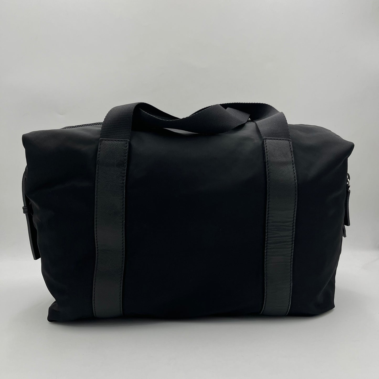 Prada Black Nylon and Leather Duffle Bag