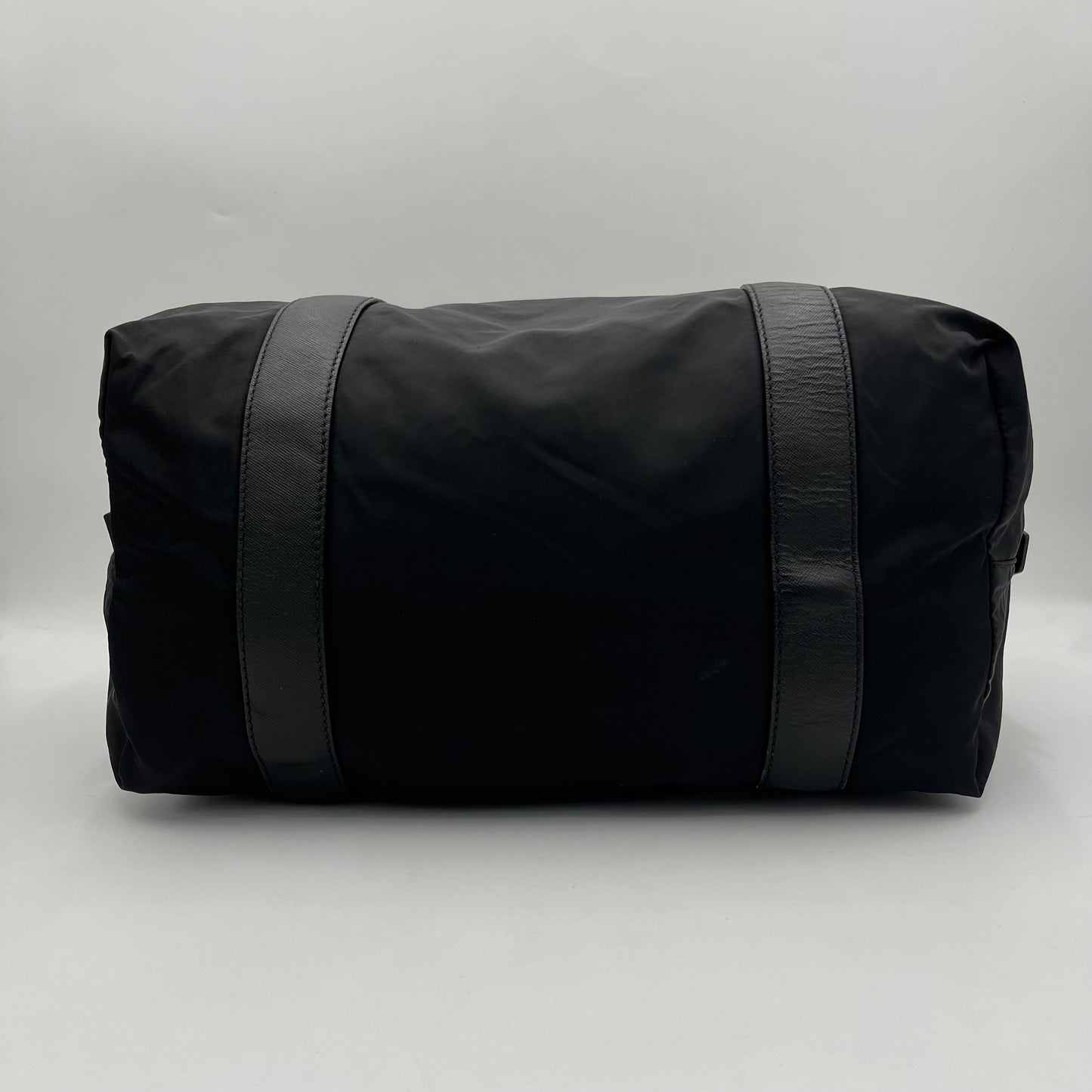 Prada Black Nylon and Leather Duffle Bag