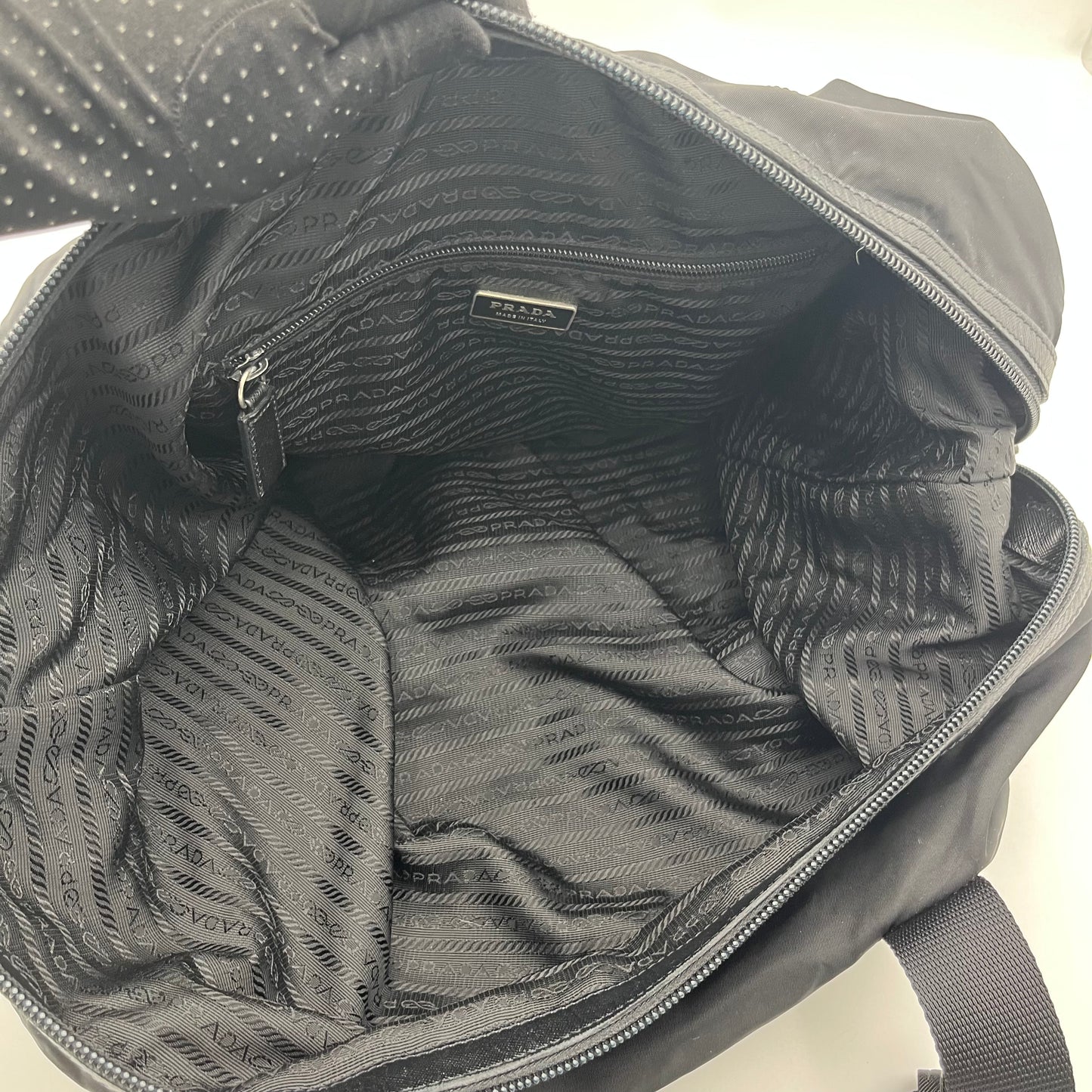 Prada Black Nylon and Leather Duffle Bag