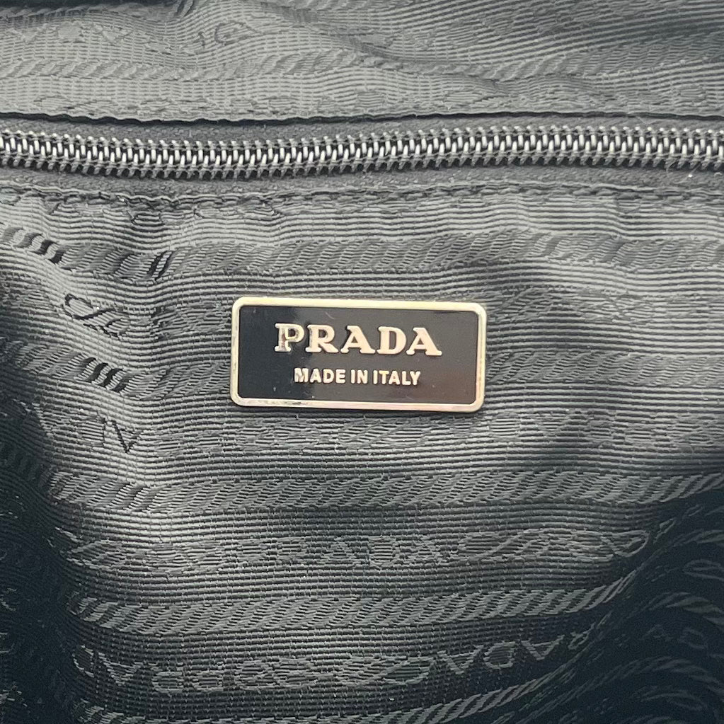 Prada Black Nylon and Leather Duffle Bag