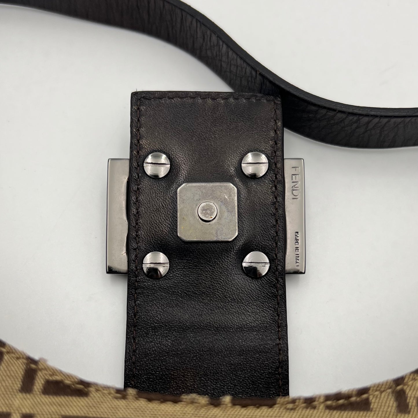 Fendi Brown Zucchino Hobo Baguette