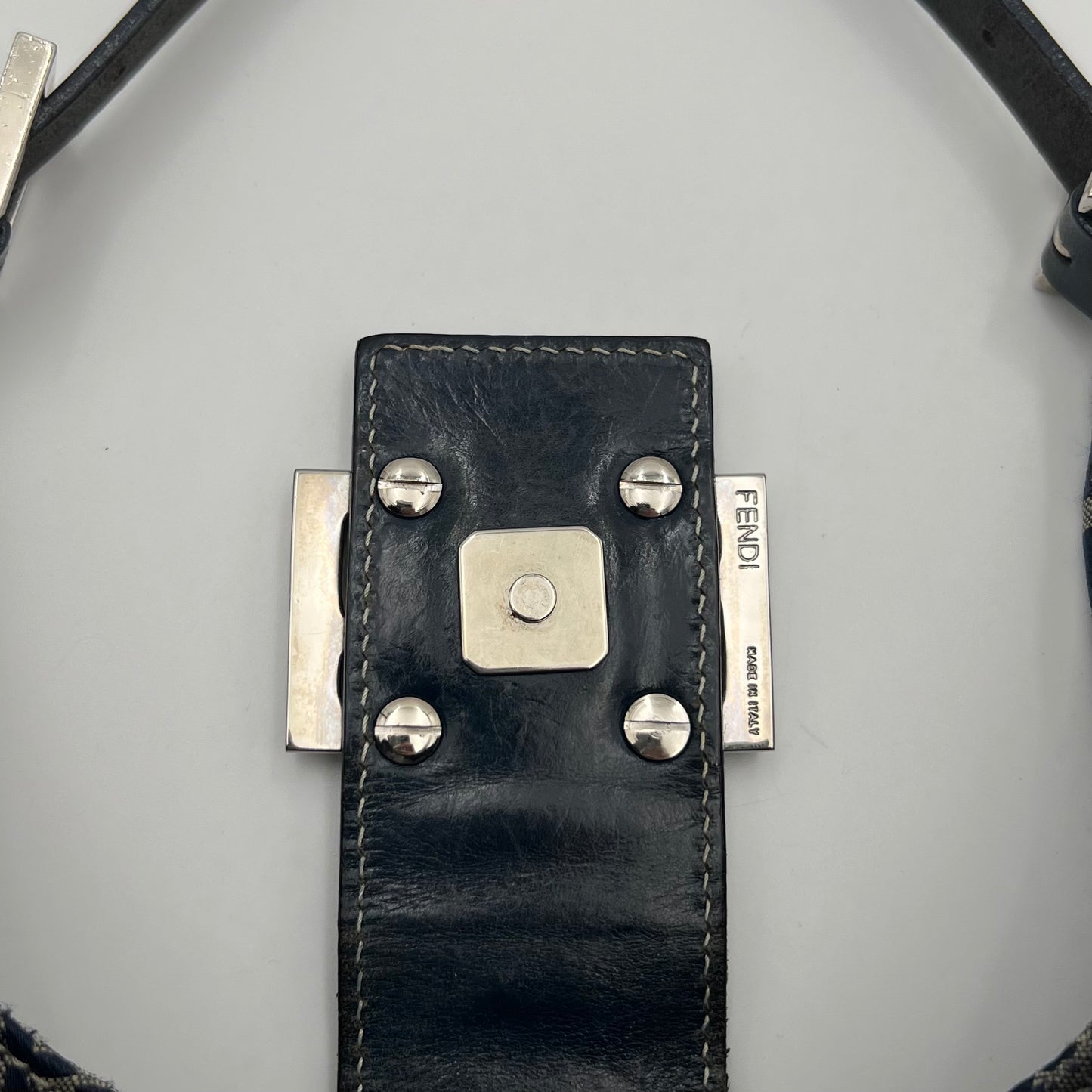 Fendi Dark Blue Zucchino Hobo Shoulder Bag