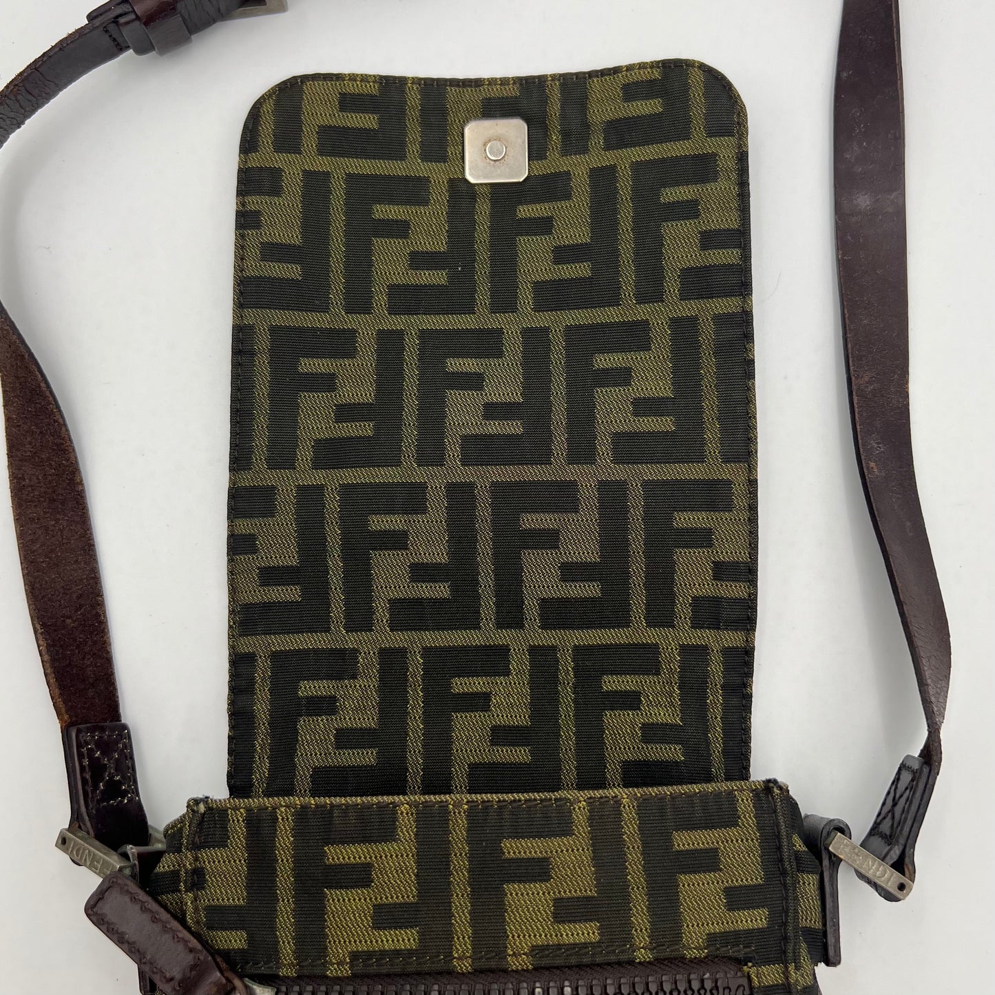 Fendi Tobacco Zucca Flap Mini Crossbody