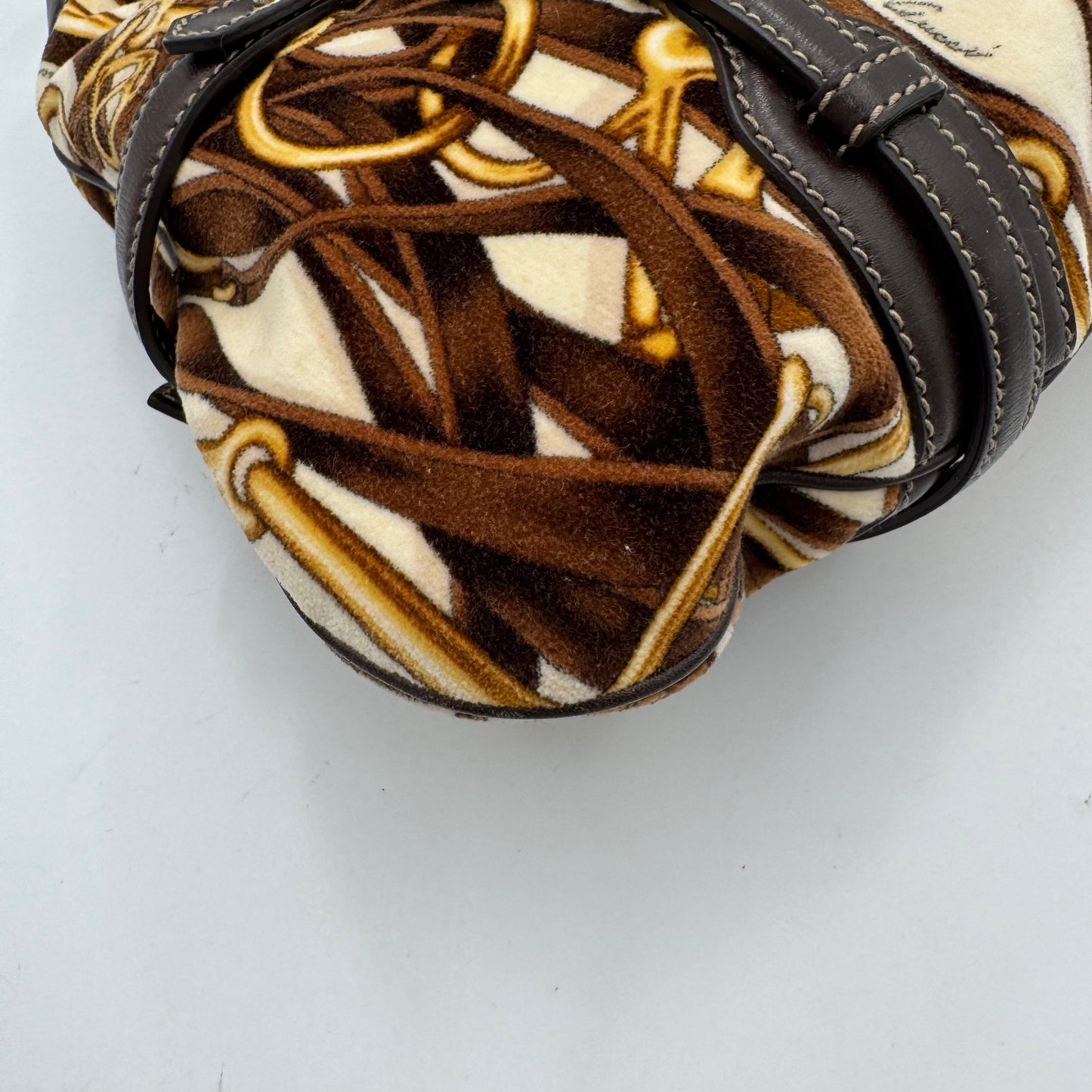Gucci 85th Anniversary Beige Brown Velvet Horsebit Hobo Bag