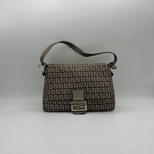 Fendi Gray Metallic Zucchino Mamma Baguette