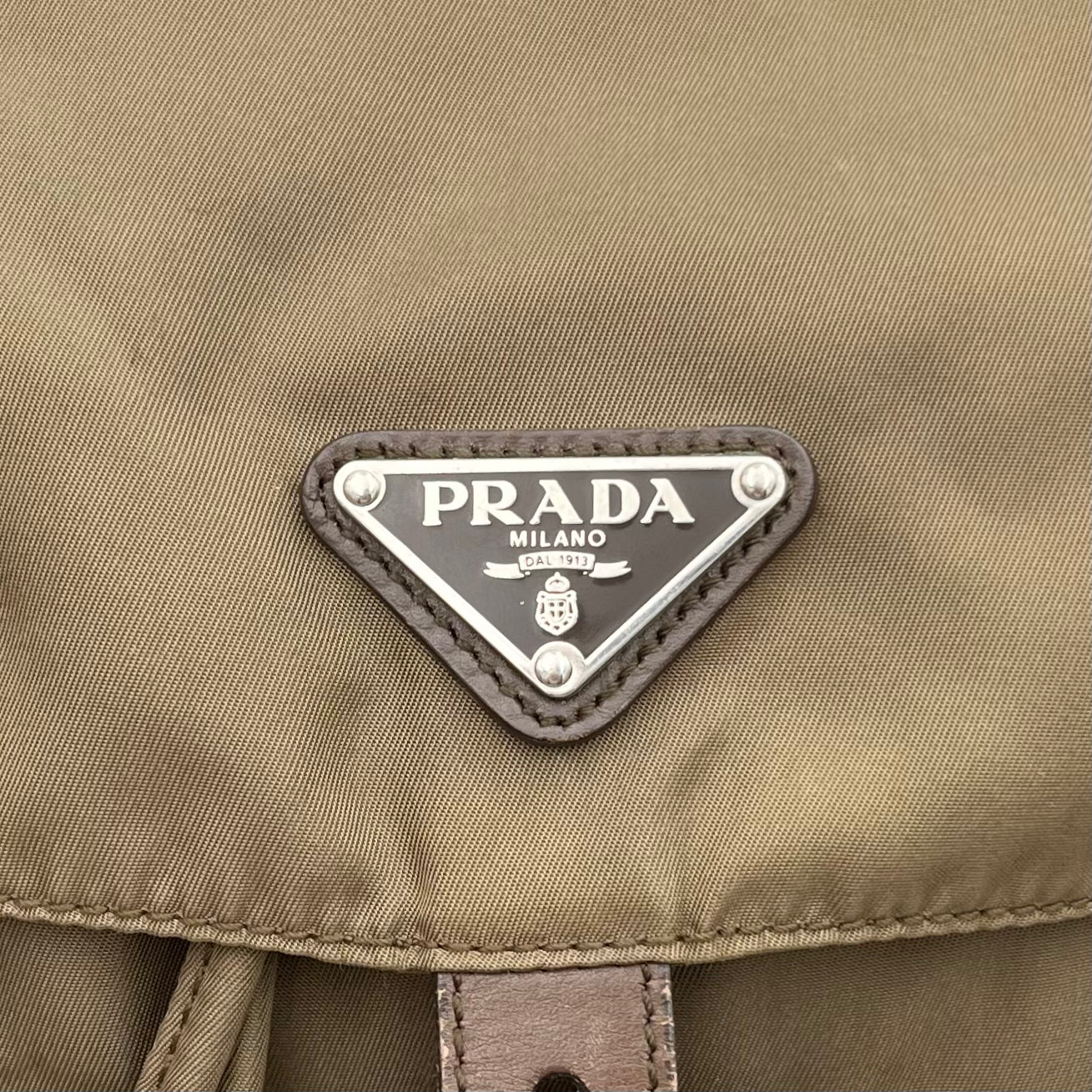 Prada Khaki Nylon Backpack