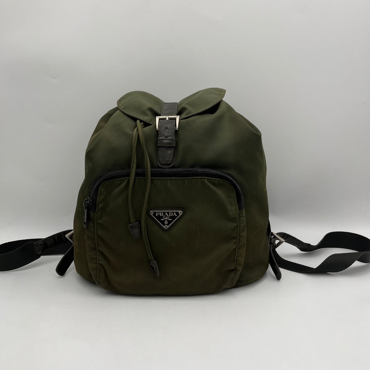 Prada Dark Green Nylon Medium Backpack