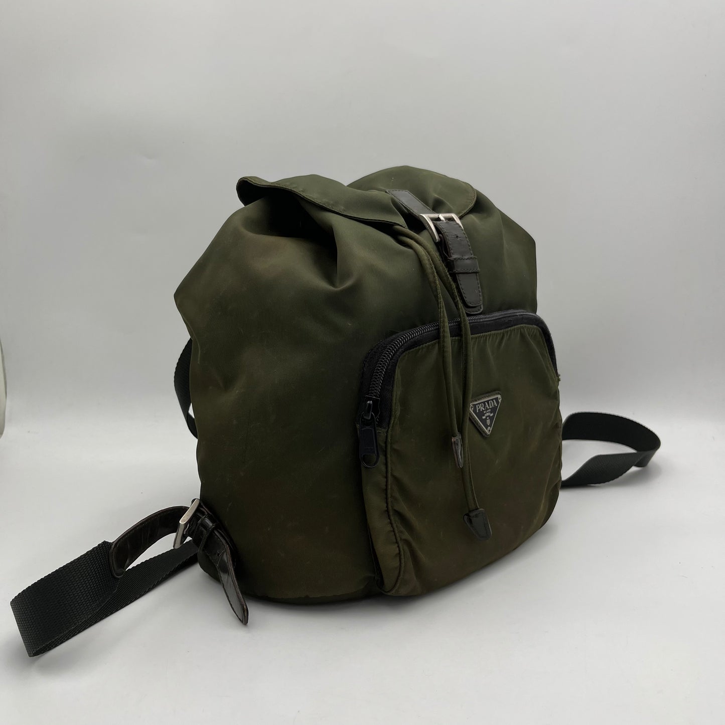 Prada Dark Green Nylon Medium Backpack