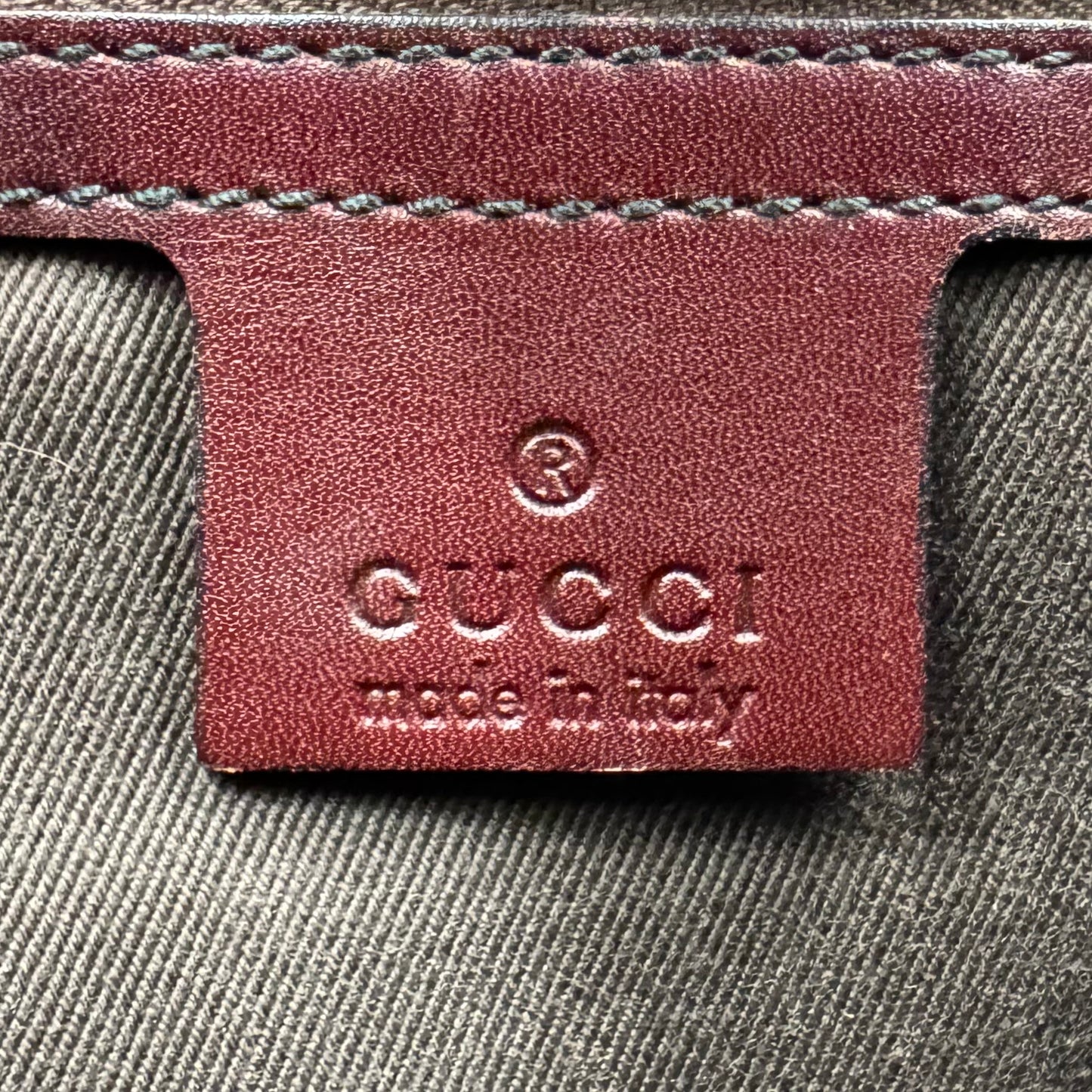 Gucci Tom Ford Monogram Canvas Burgundy Leather Horsebit Chain Flap Shoulder Bag