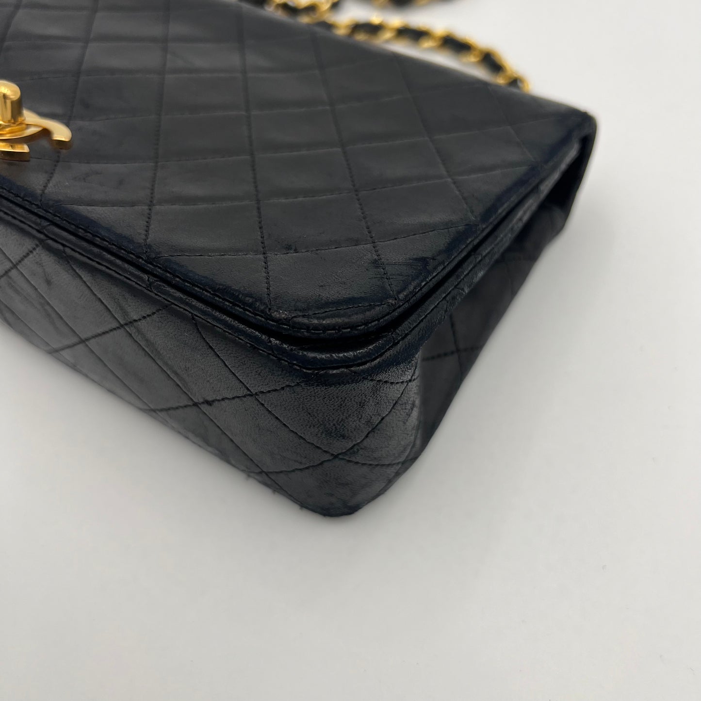 Chanel Black Quilted Lambskin Leather Full Flap GHW