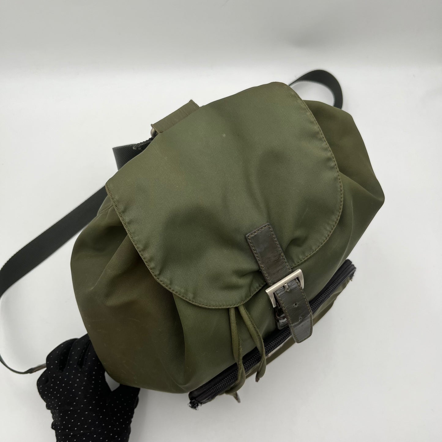 Prada Dark Green Nylon Medium Backpack