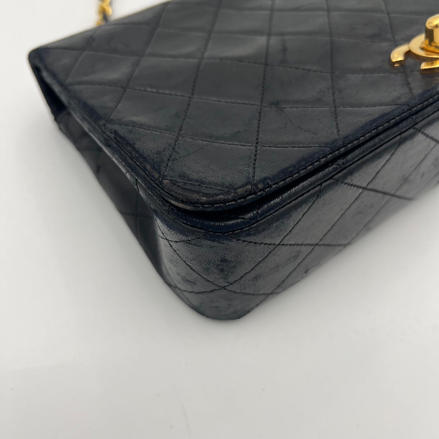 Chanel Black Quilted Lambskin Leather Full Flap GHW