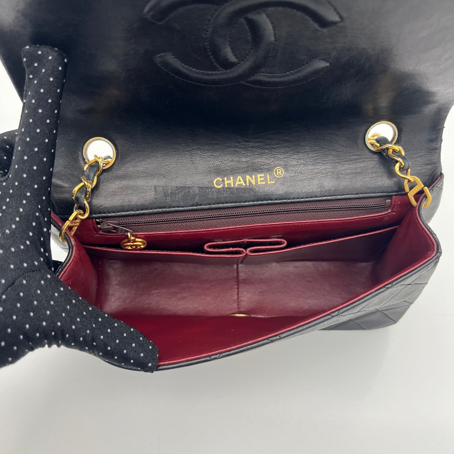 Chanel Black Quilted Lambskin Leather Full Flap GHW