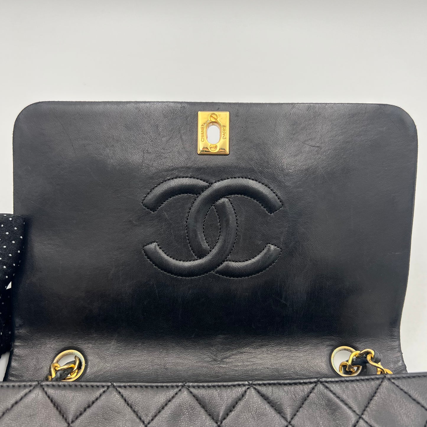 Chanel Black Quilted Lambskin Leather Full Flap GHW