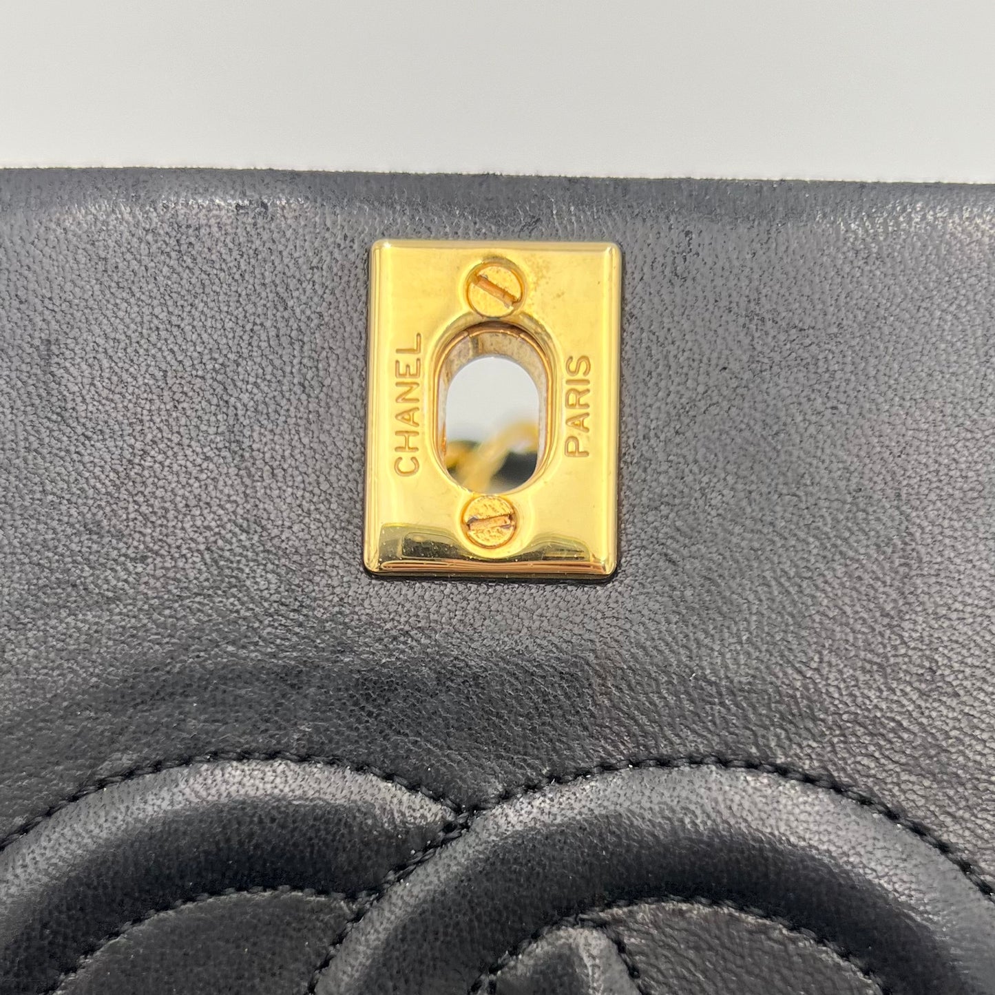 Chanel Black Quilted Lambskin Leather Full Flap GHW
