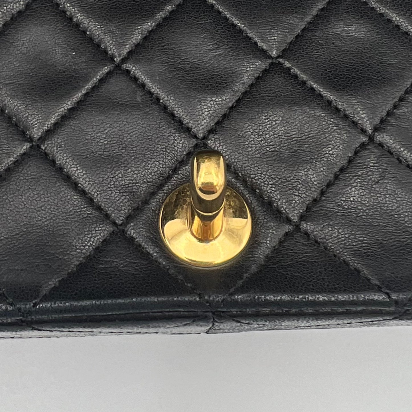 Chanel Black Quilted Lambskin Leather Full Flap GHW
