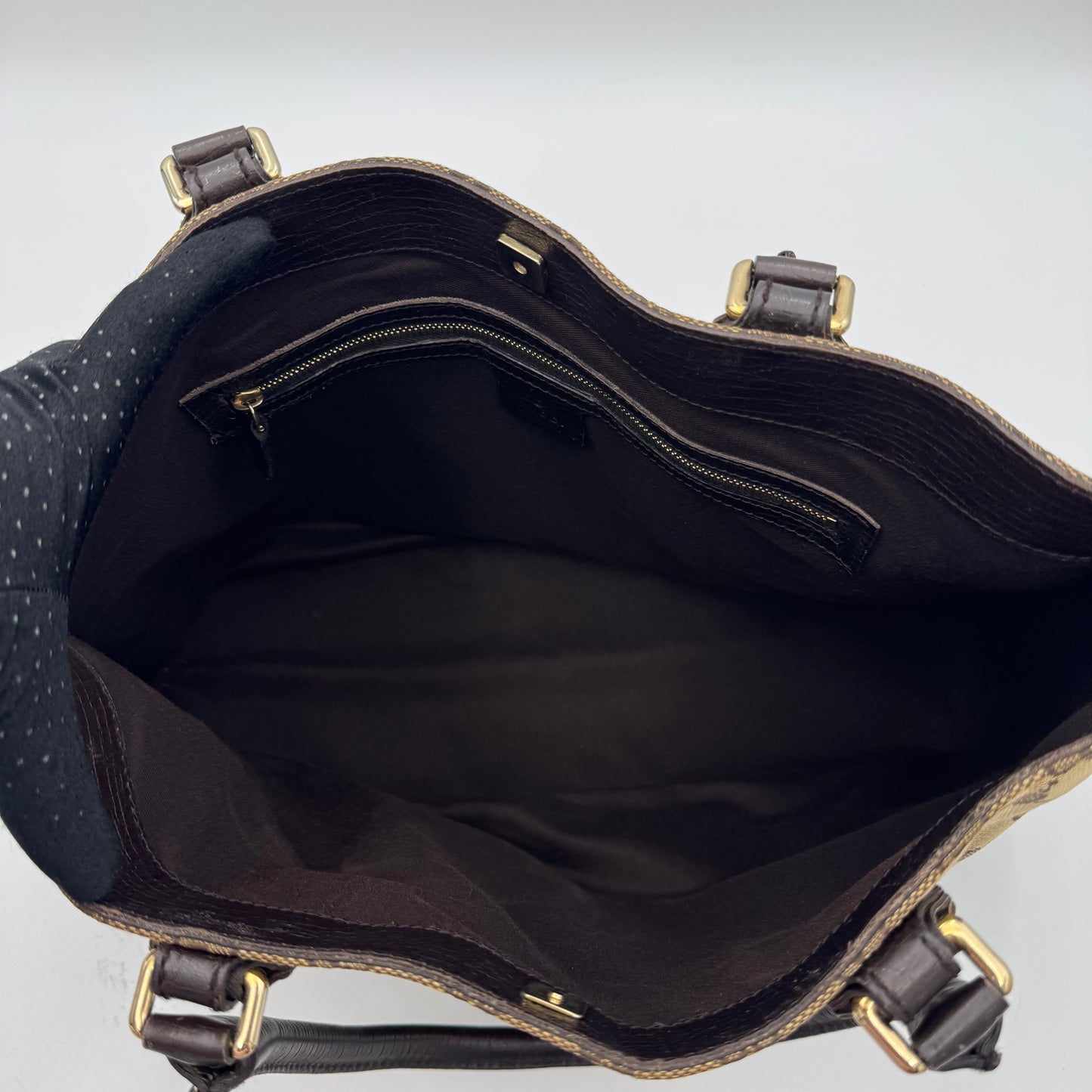 Gucci Brown Monogram Canvas and Leather Hasler Horsebit Tote
