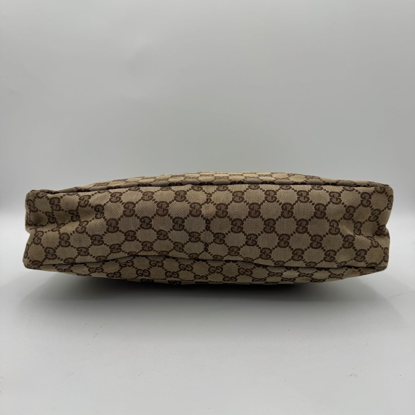 Gucci Monogram Canvas Horsebit Hobo Shoulder Bag