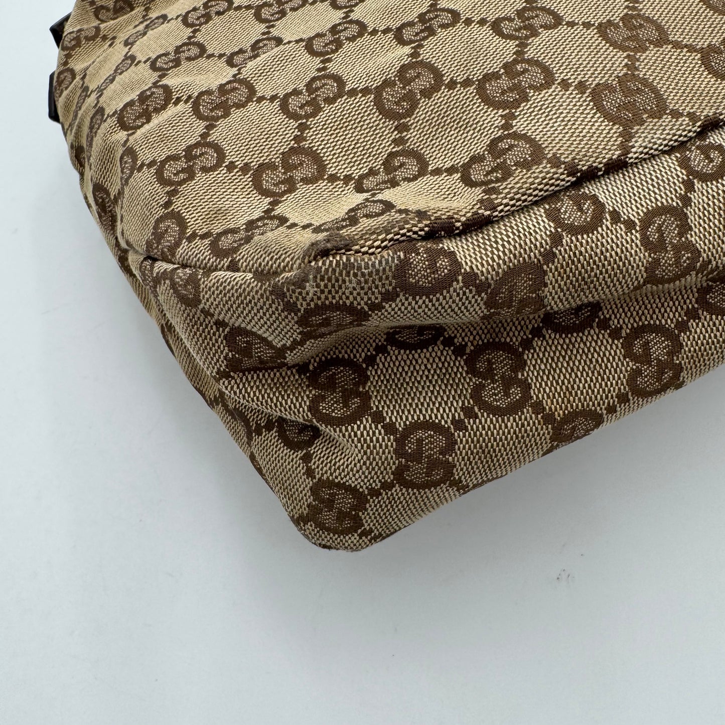 Gucci Monogram Canvas Horsebit Hobo Shoulder Bag