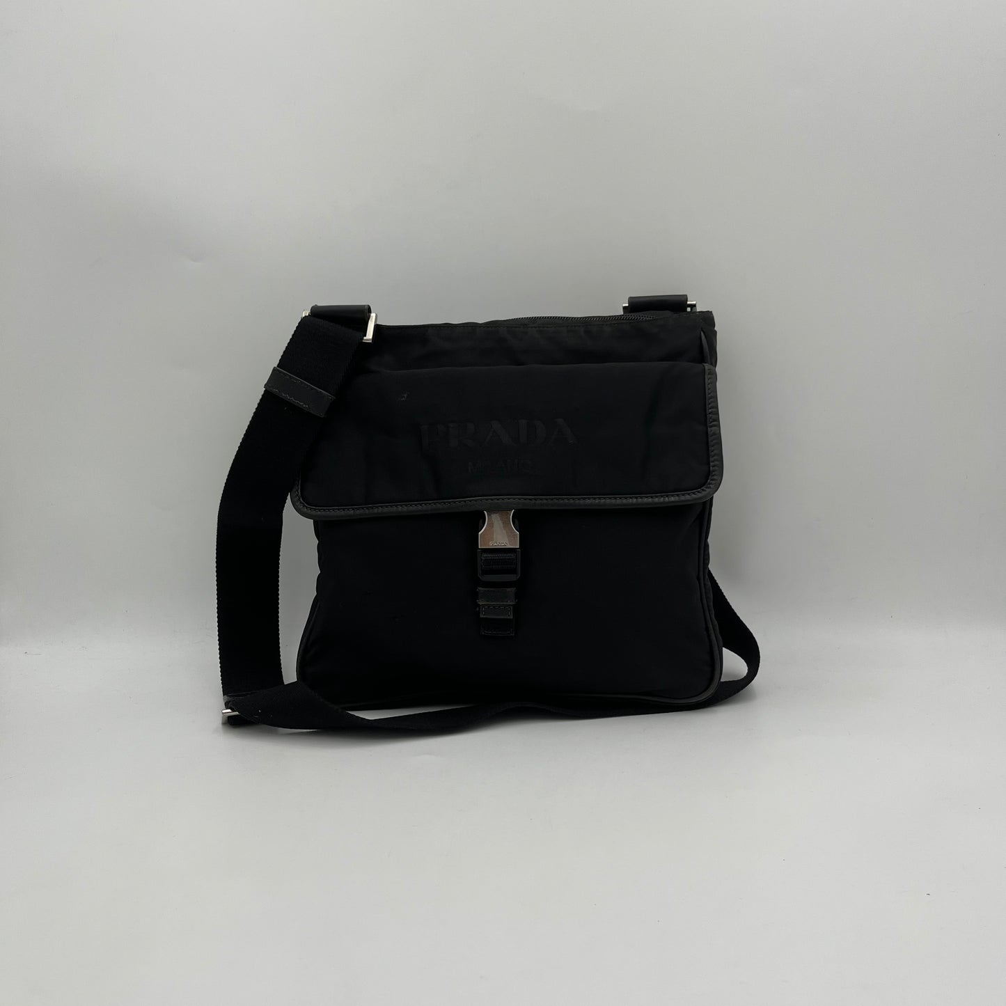 Prada Black Nylon Double Sided Men's Crossbody