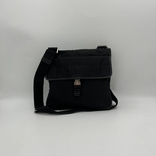 Prada Black Nylon Double Sided Men's Crossbody