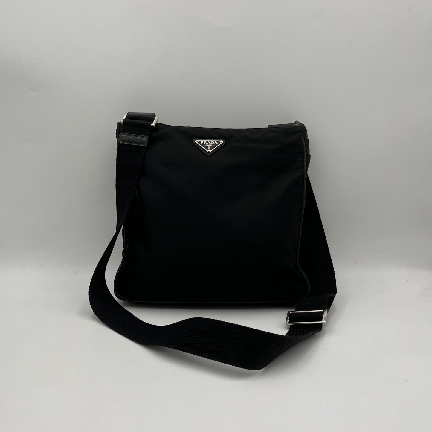 Prada Black Nylon Double Sided Men's Crossbody