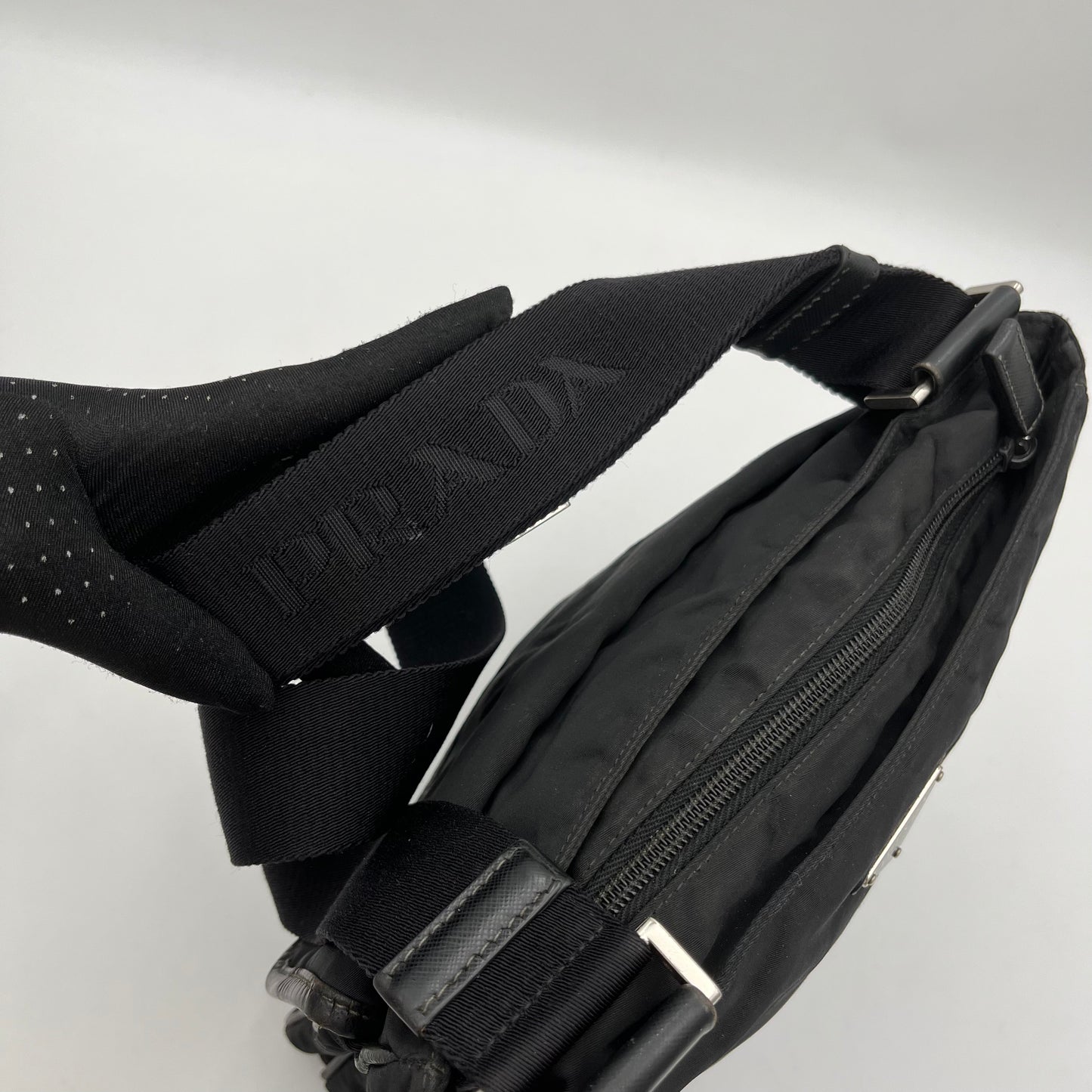 Prada Black Nylon Double Sided Men's Crossbody